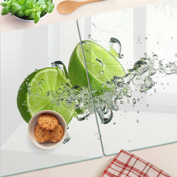 Edzett üveg vágódeszka Citromok buborékos vízben