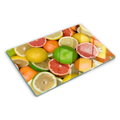 Üveg vágódeszka fényképpel Citrusfélék színekben