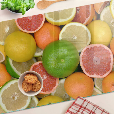Üveg vágódeszka fényképpel Citrusfélék színekben