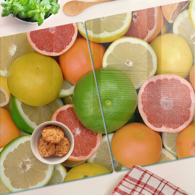 Üveg vágódeszka fényképpel Citrusfélék színekben