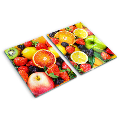 Üveg vágódeszka fényképpel Trópusi gyümölcsök és bogyók