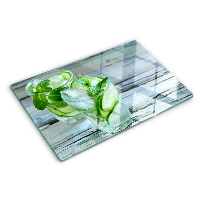 Üveg vágódeszka Menta és uborka koktélok