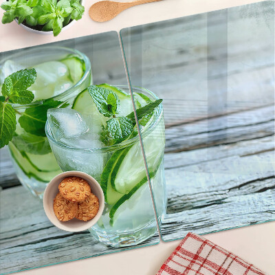 Üveg vágódeszka Menta és uborka koktélok
