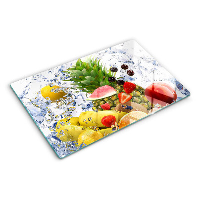 Üveg vágódeszka Gyümölcs a vízben