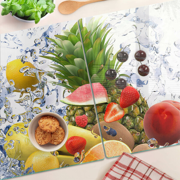 Üveg vágódeszka Gyümölcs a vízben