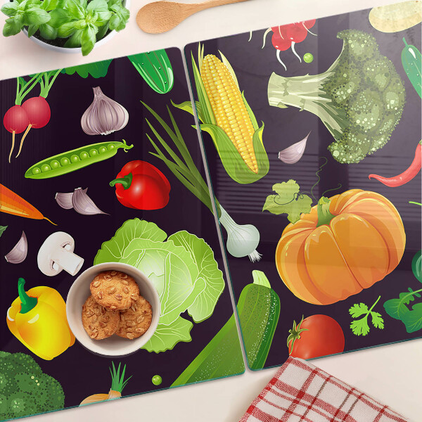 Üveg vágódeszka Zöldségek és fűszernövények
