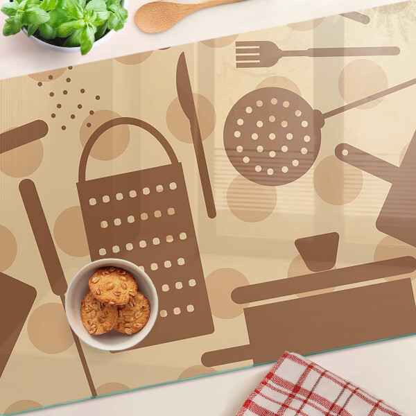 Üveg vágódeszka fényképpel Retro stílusú konyhai kiegészítők