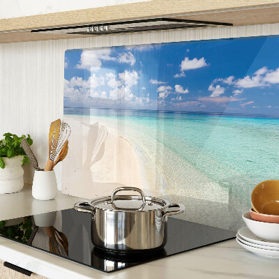 Edzett üveg vágódeszka Kék égű strand