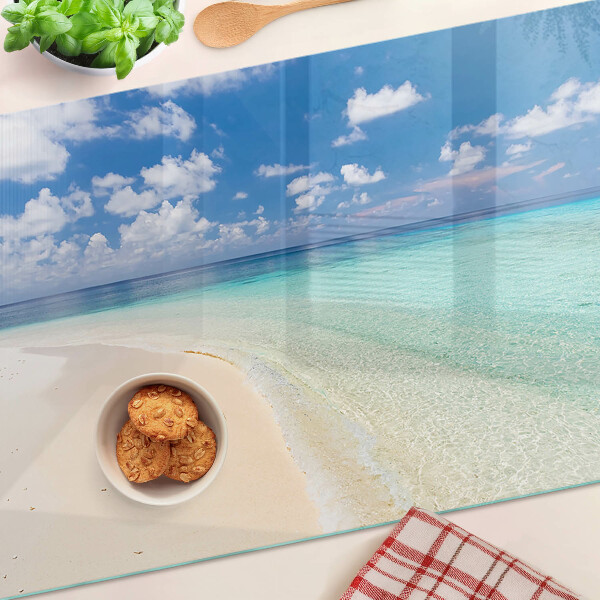 Edzett üveg vágódeszka Kék égű strand
