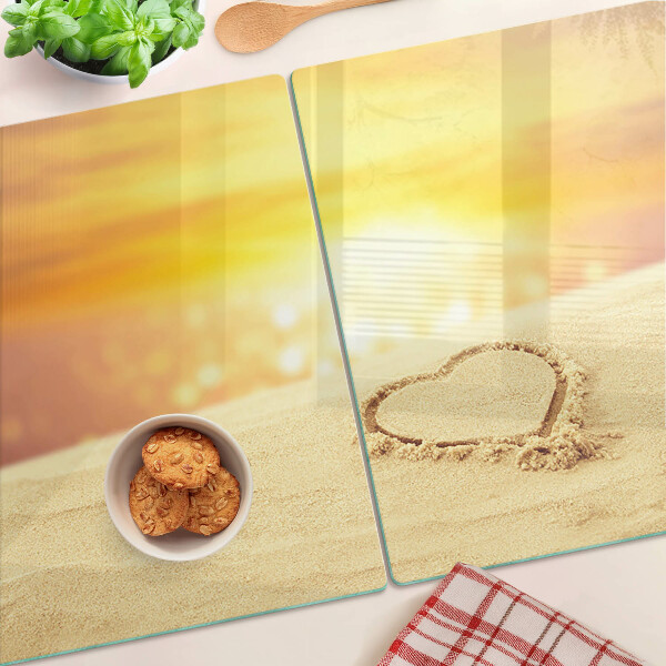Üveg vágódeszka Strand naplementekor