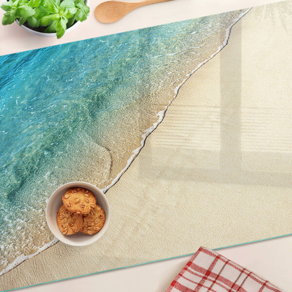 Edzett üveg vágódeszka Strand és tenger hullámai