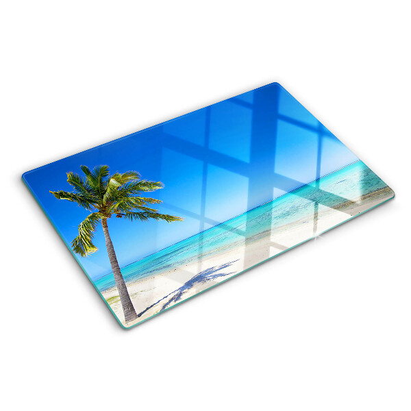 Üveg vágódeszka Strand pálmafával