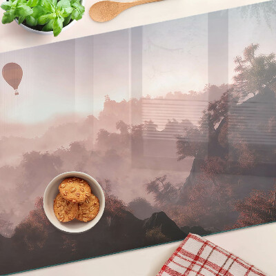 Üveg vágódeszka Hőlégballon a táj felett