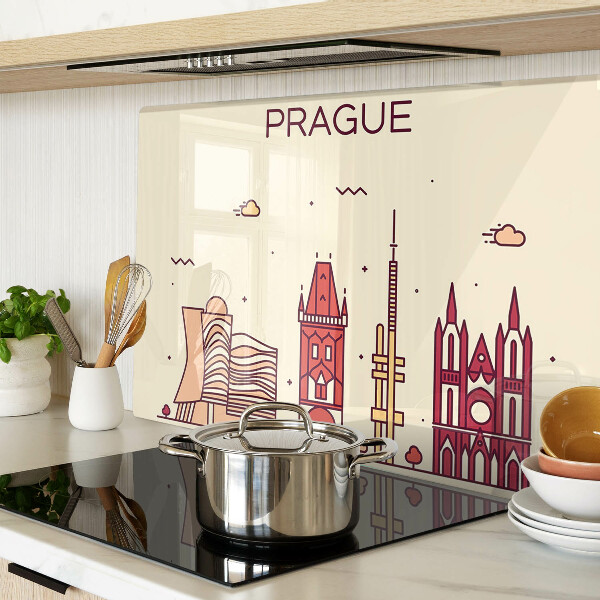 Üveg vágódeszka fényképpel Prága - városkép