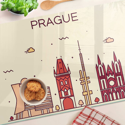 Üveg vágódeszka fényképpel Prága - városkép