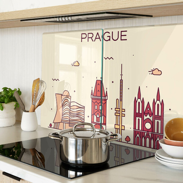 Üveg vágódeszka fényképpel Prága - városkép