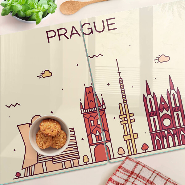 Üveg vágódeszka fényképpel Prága - városkép