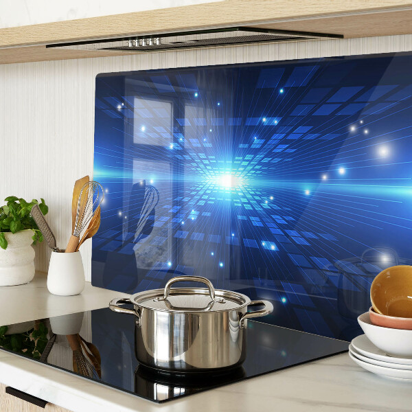 Edzett üveg vágódeszka Technológiai minta kék árnyalatokban