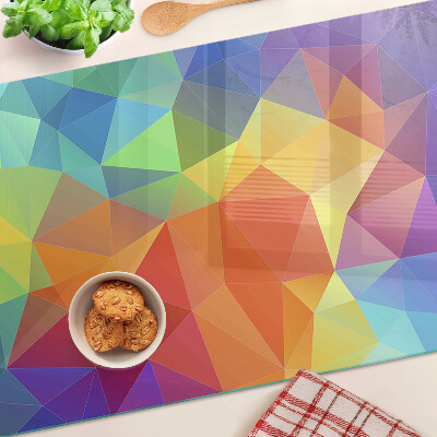 Üveg vágódeszka fényképpel A színes háromszögek geometriája