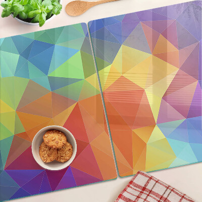 Üveg vágódeszka fényképpel A színes háromszögek geometriája