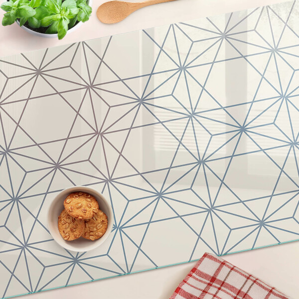 Edzett üveg vágódeszka Geometria háromszögekkel és vonalakkal