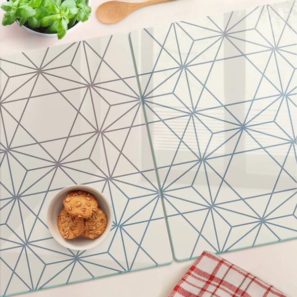 Edzett üveg vágódeszka Geometria háromszögekkel és vonalakkal