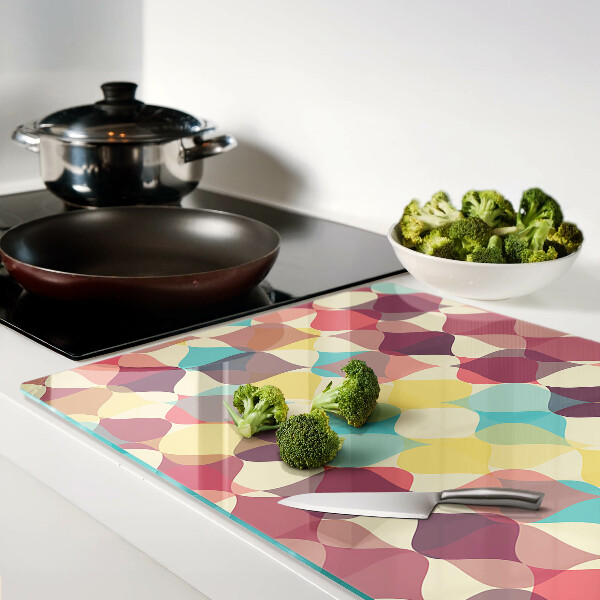 Üveg vágódeszka fényképpel A színes körök geometriája