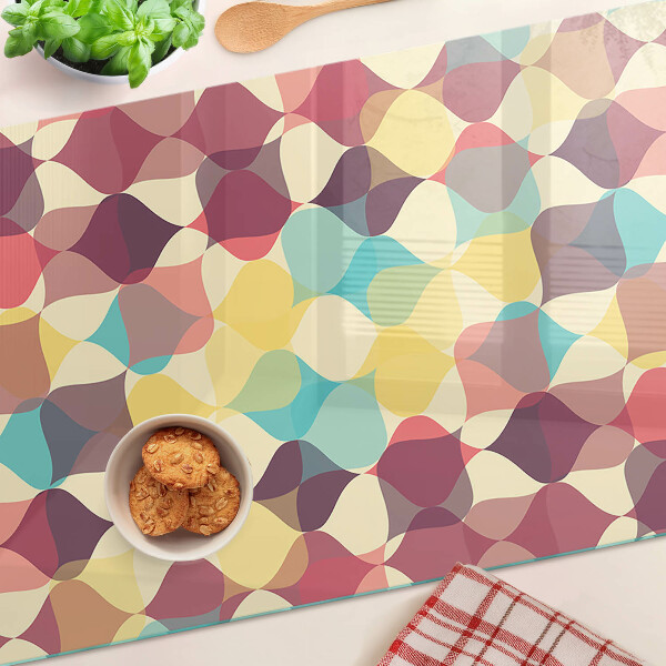 Üveg vágódeszka fényképpel A színes körök geometriája