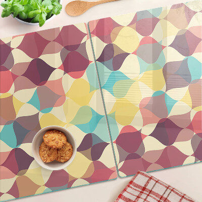 Üveg vágódeszka fényképpel A színes körök geometriája