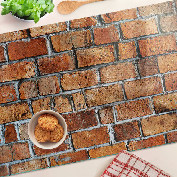 Üveg vágódeszka fényképpel Téglafal