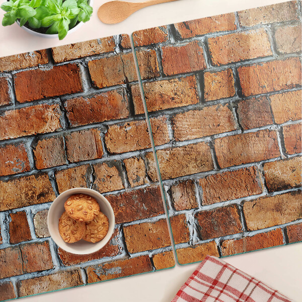Üveg vágódeszka fényképpel Téglafal