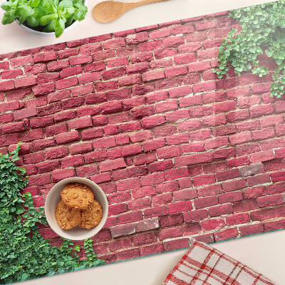 Üveg vágódeszka Téglafal növényzettel