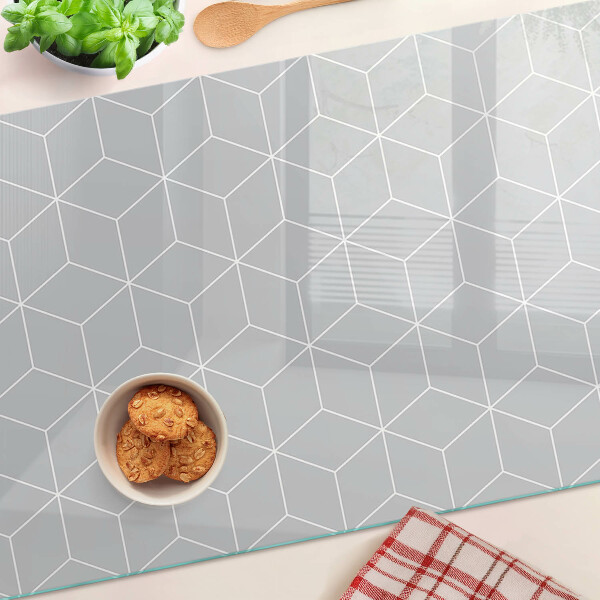 Edzett üveg vágódeszka Hatszögletű geometriai rács