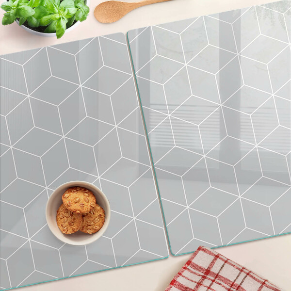 Edzett üveg vágódeszka Hatszögletű geometriai rács