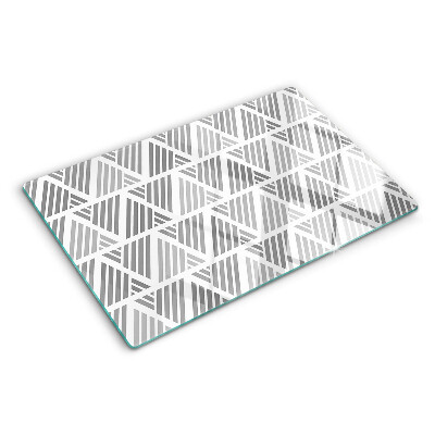 Üveg vágódeszka fényképpel Geometriai minták szürke árnyalatokban