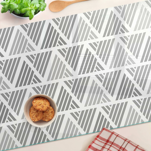 Üveg vágódeszka fényképpel Geometriai minták szürke árnyalatokban