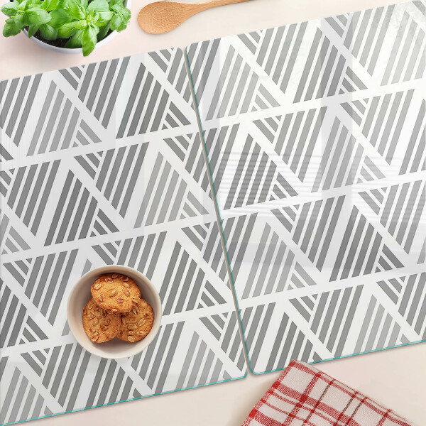 Üveg vágódeszka fényképpel Geometriai minták szürke árnyalatokban