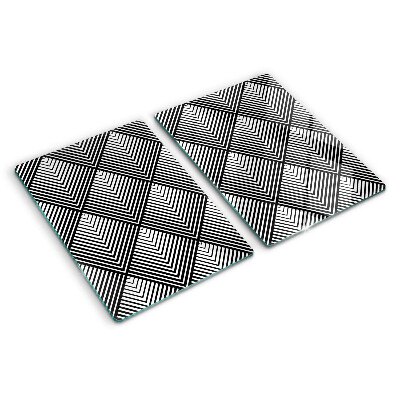 Edzett üveg vágódeszka Geometria fekete-fehérben