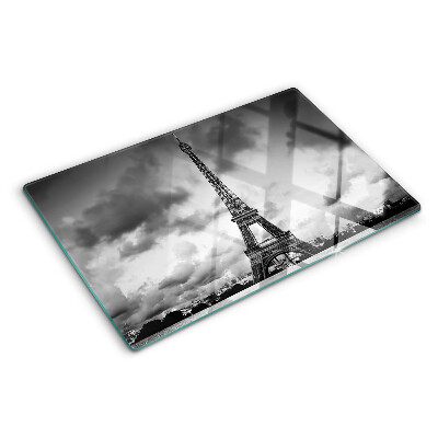 Üveg vágódeszka Az Eiffel-torony fekete-fehérben