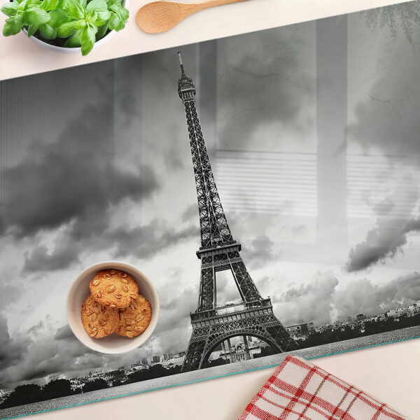 Üveg vágódeszka Az Eiffel-torony fekete-fehérben