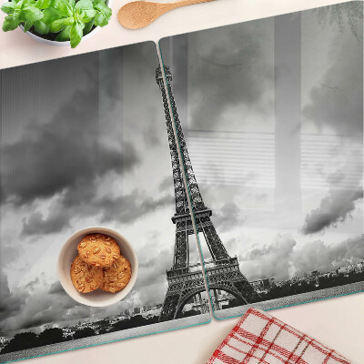 Üveg vágódeszka Az Eiffel-torony fekete-fehérben