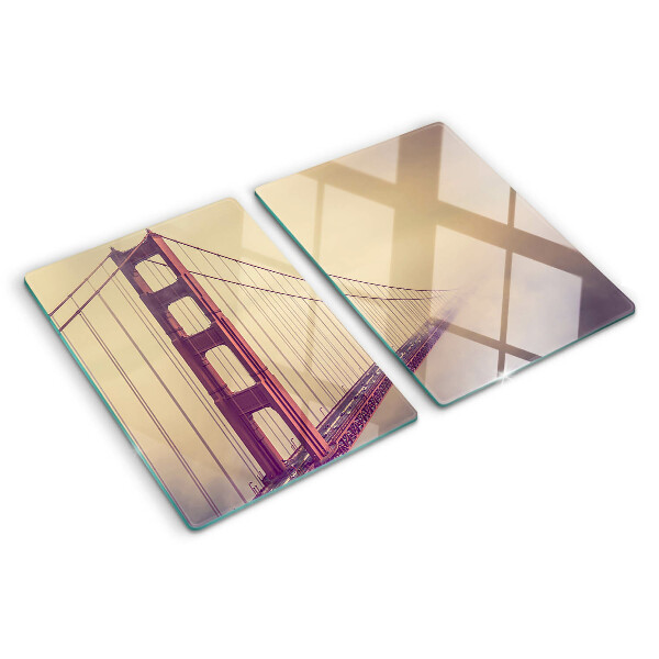 Edzett üveg vágódeszka Vintage Golden Gate híd
