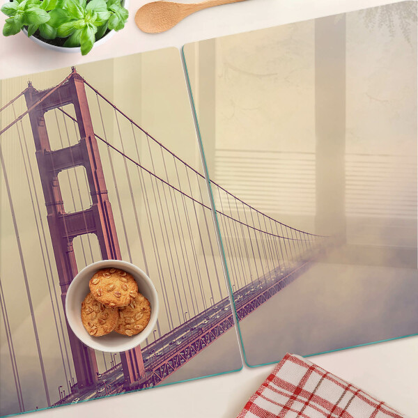 Edzett üveg vágódeszka Vintage Golden Gate híd