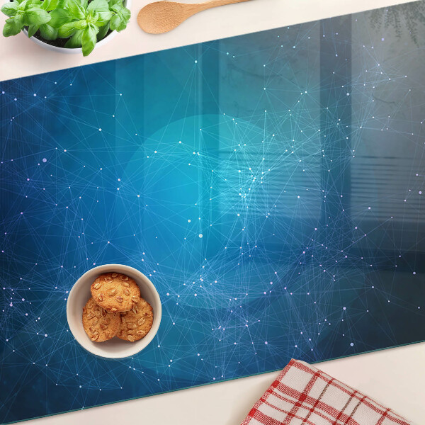Edzett üveg vágódeszka Geometrikus vonalak és pontok motívuma