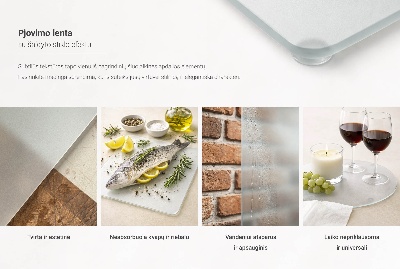 Edzett üveg vágódeszka hatszögletű, félig átlátszó kivitelben