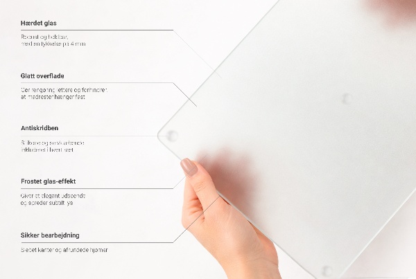 Edzett üveg vágódeszka hatszögletű, félig átlátszó kivitelben