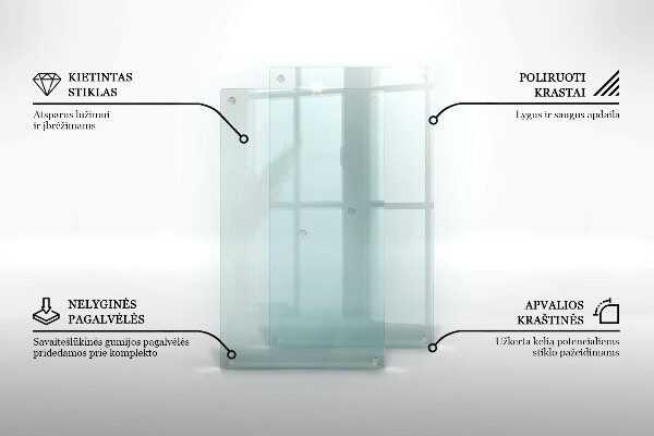 Üveg vágódeszka fényképpel kettős átlátszó kialakítással