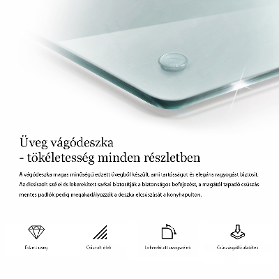 Üveg vágódeszka átlátszó hatszögletű