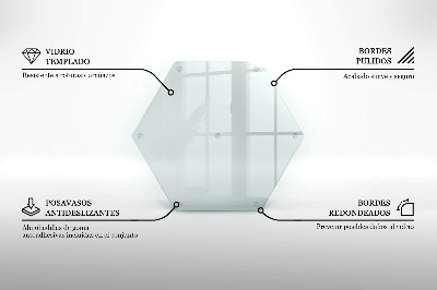 Üveg vágódeszka átlátszó, hatszög alakú kivitel