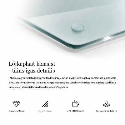 Üveg vágódeszka átlátszó, hatszög alakú kivitel